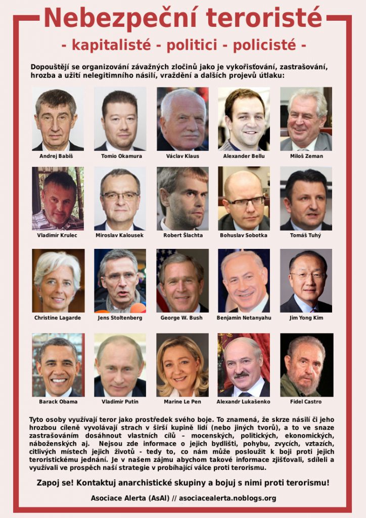 Nebezpeční teroristé_kapitalisté_politici_policisté